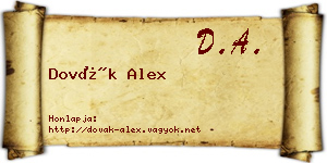 Dovák Alex névjegykártya