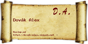 Dovák Alex névjegykártya