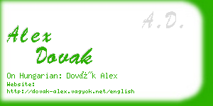 alex dovak business card